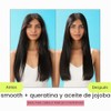 HASK, Smooth + Keratin & Jojoba Oil, Shampoo Alisante, Controla