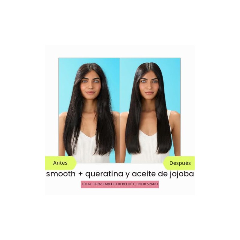 HASK, Smooth + Keratin & Jojoba Oil, Shampoo Alisante, Controla