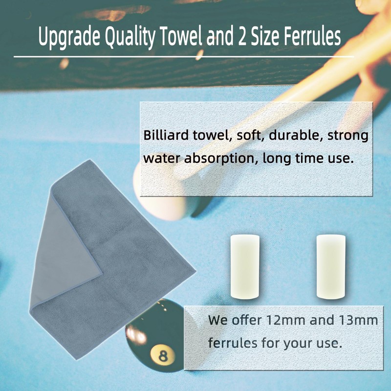 38PCS Pool Cue Tips Replacement Kit, 13mm Pool Stick Tips