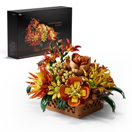 Nifeliz Floral Basket Building Set for Adults, Fall-Inspired Flower Arrangement Decor Kit, Seasonal Home or Office Display, Mindful Gift Idea (1,284 PCS, NF10325)