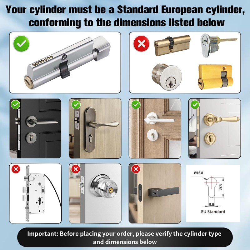 Electronic Door Lock Fingerprint - Smart Lock with Adjustable Lock