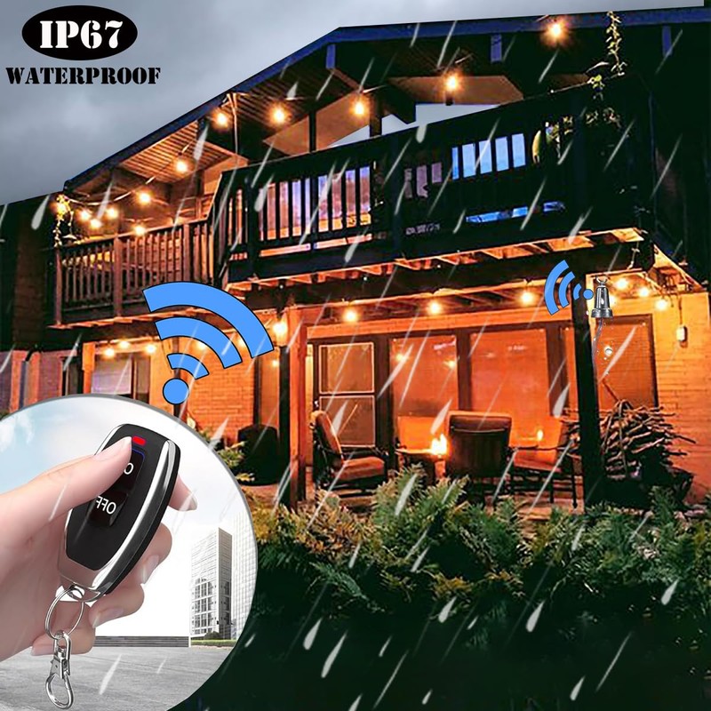 YETOR Waterproof Remote Switch,Mini Wireless Switch 5V/12V/48V/10A Relay,with 328FT Long