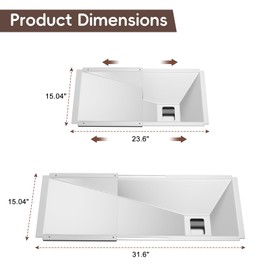 BMMXBI Adjustable Grill Grease Tray with Catch Pan for Nexgrill Replacement Parts 4 Burner, Grill Drip Pan for 720-0830H 720-0882A Accessories Universal Drip Tray for 3/4/5 Burner Gas Grill Parts