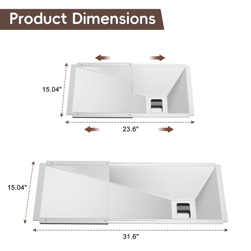 BMMXBI Adjustable Grill Grease Tray with Catch Pan for Nexgrill