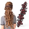 Shimmeroo Red Bridal Hair Accessories,Diamante Hair Clips for Women