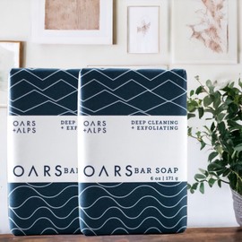Oars + Alps 2x Oars + Alps Bar Soap Cleaning Exfoliating Peppermint Charcoal Shea Butter 6oz