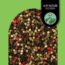 Mixed Peppercorns 500g 1.1 lb by Alpi Nature, Whole Peppercorns, Black, White, Pink, Green Pepper