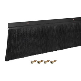 uxcell Door Brush Bottom Sweep H-Shape Aluminum Alloy Base with 4.7-inch PP Brush for Home, Industrial (35-inch L, Black)