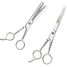 ToolUSA Premium Barber Scissor Duo | 7" Regular & 6.5" Double-Edge Thinning | Stainless Steel | Precision Control Lever | Professional Grade