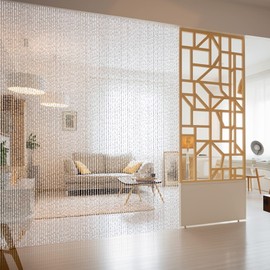 Boshen 2Panels Crystal Beaded Curtain 3FTx6.5FT Door Beads Clear Acrylic Beads Hanging Room Divider 45 Strands Crystal Iridescent Diamond Cut Curtain Doorway Curtain for Party Decor