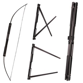 SinoArt 59" Folding Bow Black Alloy Archery Bow Right Hand for Hunting or Target (35Lbs)