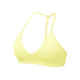 YEOREO Sports Bras for Women Strappy Padded Halter Ericie Open Back Light Impact Deep V Neck Yoga Workout Gym Tops Yellow M