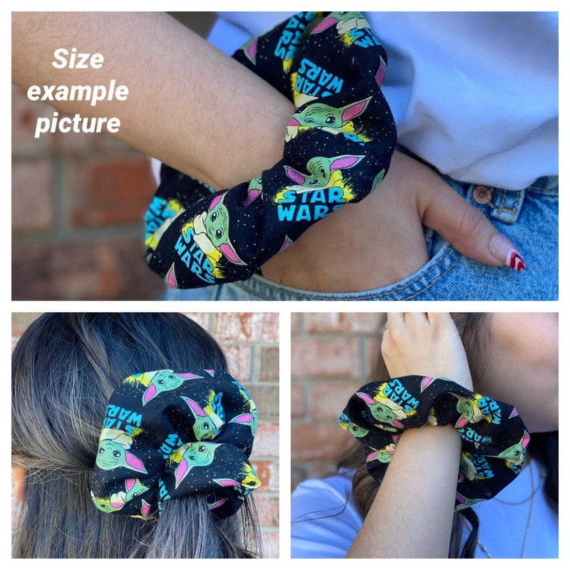 Red Bandana Scrunchie hair Tie Ponytail