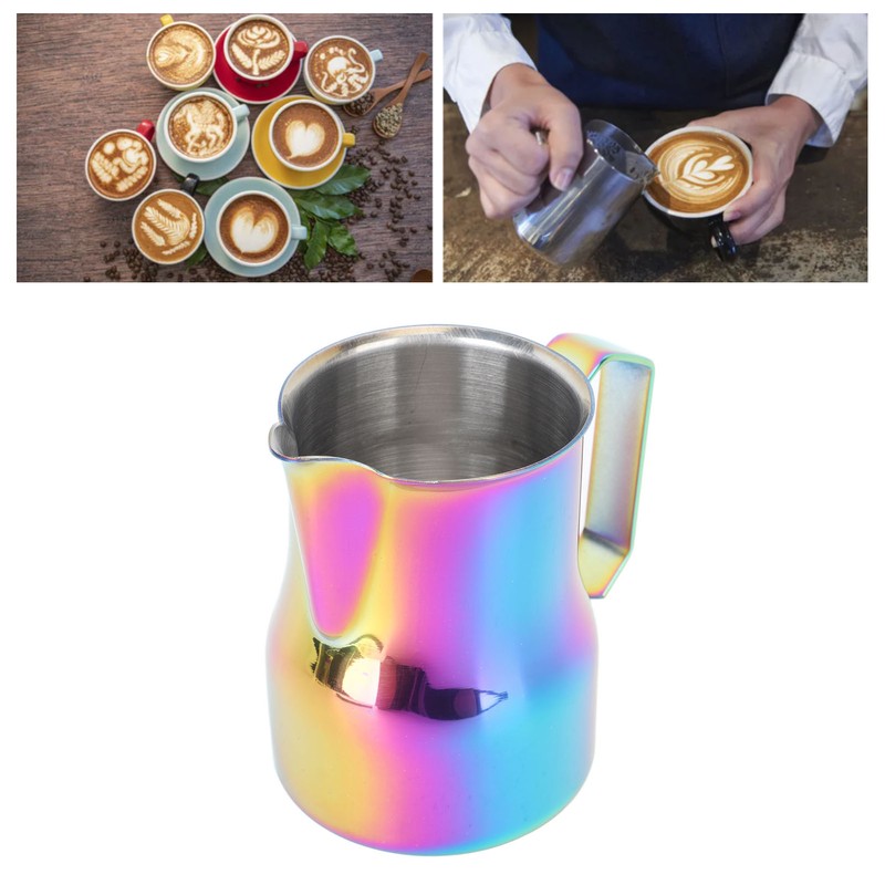 Milk Frother Cup 350ml 304 Stainless Steel Pointed Mouth Foaming