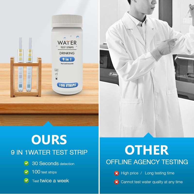 9-Way Pool Test Strips,Strips for Hot tub and Spa, Accurate