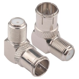 YILIANDUO F-Type Coaxial Quick Connector F Quick Male to F Female 90 Degree RG6 Coaxial Adapter for Coaxial Cable, SAT Cable, RVs, Satellite Dish, Cable TV with 2 Pieces
