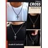 FaithHeart Gold Cross Necklace for Men, Stainless Steel Cross Chain