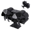 6 Blades Heat Powered Stove Fan Dual Head Fireplace Fan