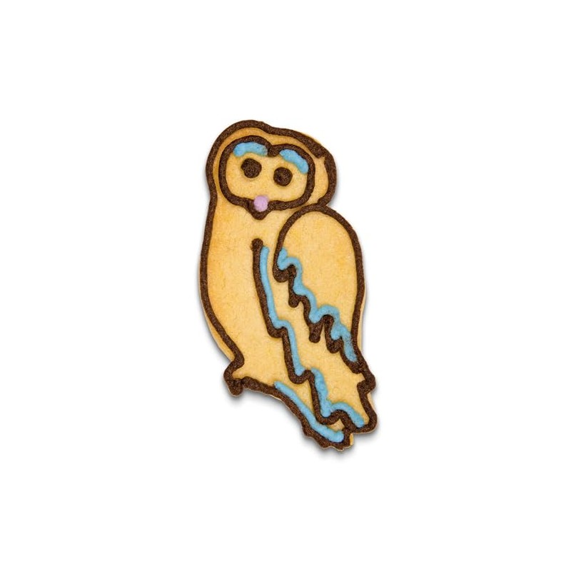 Staedter Embossing Owl Shape Cookie Cutter, Silver