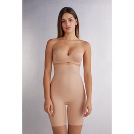 Intimissimi Woman's Light Shaping Cotton High Waist Shorts in Natural, Size M