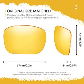 AOZAN ANSI Z87.1 Replacement Lenses For Oakley Holbrook OO9102 Sunglasses - HI-DEF Yellow