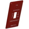 Morris 83490 Emergency Metal Switch Plate, Utility, Oil, Red, 1-Pack
