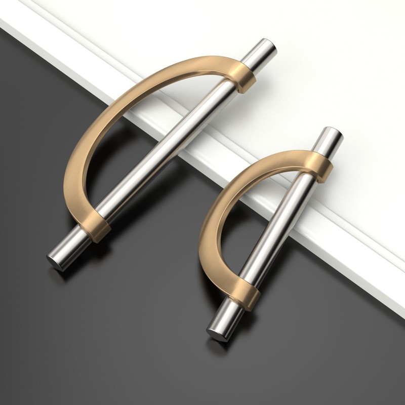 Amerdeco 6 Pack Brushed Satin Nickel and Champagne Bronze Cabinet
