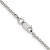 GlittersandGold Sterling Silver Rhodium-plated 1.5mm Diamond-Cut Spiga Chain Necklace