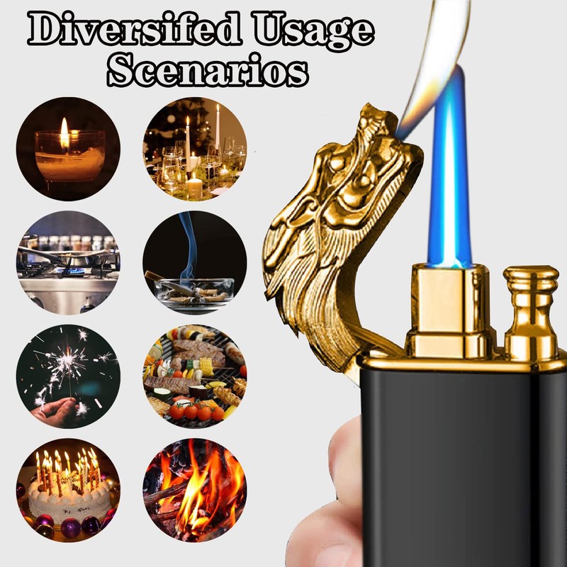 Dragon Lighter, Unique Torch Lighter Switchable Soft/Jet Flame, Butane Refillable