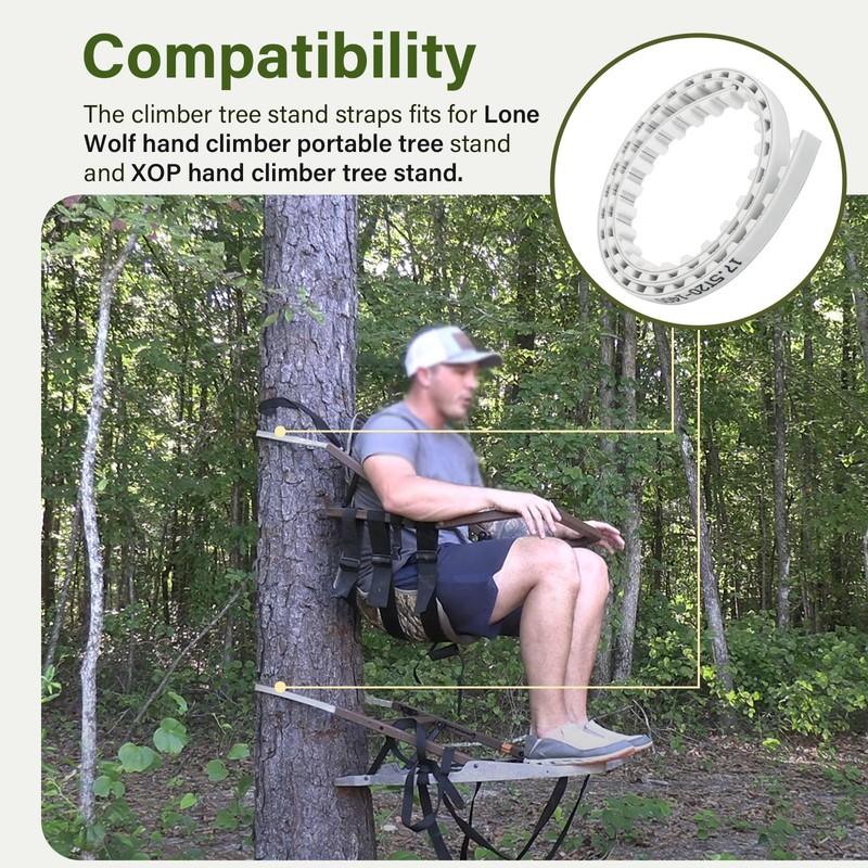 DuckcowsC Climber Tree Stand Straps, 2Pcs Traction Belts Replacement Straps