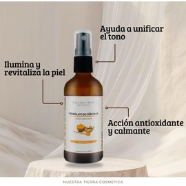 Nuestra Tierra Cosmética Hidrolato de Cúrcuma Orgánico, Loción Corporal y Facial, Todo Biotipo Cutáneo, 120ml