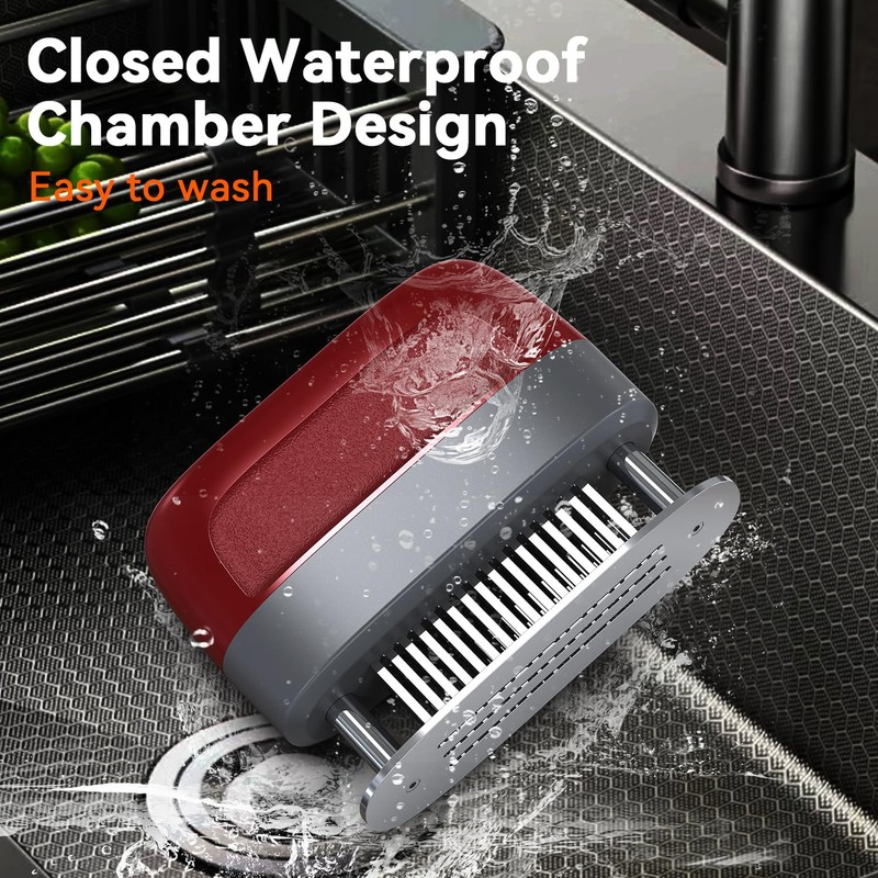 hogance Meat Tenderizer with 100% Stainless Steel Needle Blades, Steaker