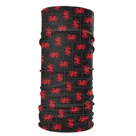 Black Wales Welsh Dragon Flag Neck Tube Scarf Snood Bandana Biker Balaclava MOD Scarf Snug