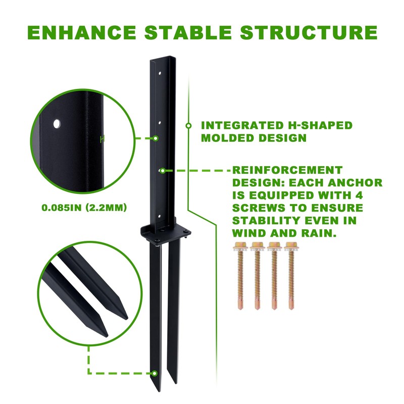 ATCWF 4-Pack Fence Post Repair Kit, 32in Heavy Duty Ground