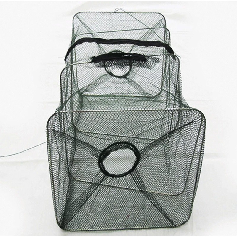 SNS 1-4pcs Fishing Bait Trap Fish Net Cast Cage Crab
