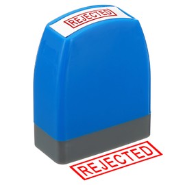 PATIKIL Rejected Stamp Self Inking Red Ink Office Stamps Pre-Inked Messages Stamp Refillable Business Stamp Style 1 Blue
