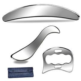 Masaje de herramienta de raspador, acero inoxidable Gua 3 en 1 Muscle Rhraper Tool Toat Forse Gua Sha Massage Guasha para fisioterapia