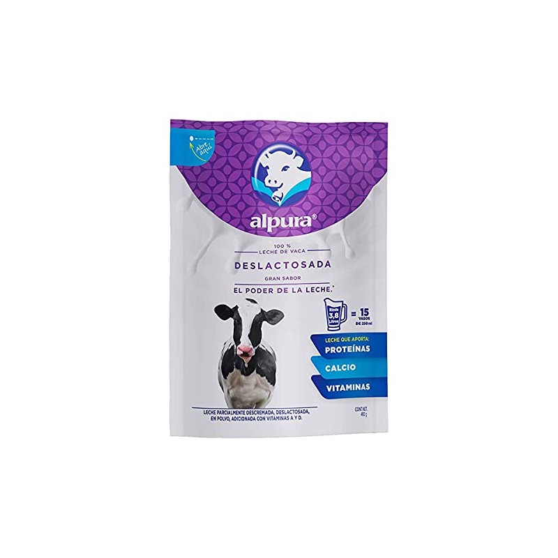 Alpura Leche en Polvo deslactosada de vaca 460gr