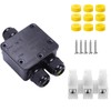 Leloco Junction Box Outdoor Waterproof 3-Way Outdoor Cable Connector, Junction