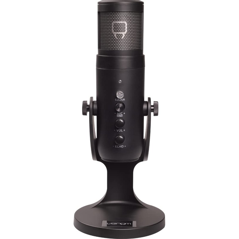 Venom USB Cardioid Pattern Streaming Microphone with LED Light Mesh