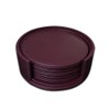 Faux leather round Tea Coasters with cover, pack of 6