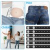 6Pcs Black Elastic Waistband with 12 Buttons, Needles and Thread