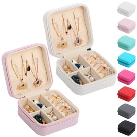 17Dec 2 Small Travel Jewelry Case Organizer,Mini Travel Essentials for Women,Bridesmaid Gifts Birthday Gifts for Women,Small Jewelry Box for Girls 8-12