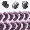 WLLHYF Russian Strip False Lashes Cat Eye Fluffy Wispy Faux