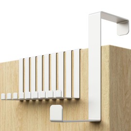 Menz Stahlwaren Over Door Hanger – Set of 10 - White Coat Hooks for Door 1.4" and 1.6" - Over Door Hook for Hanging Clothes, Door Hooks