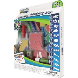 ArtSkills Poster Making Kit Arts and Crafts Supplies Includes Washable Markers, Stencils, Letters, Glitter, Glue, and More, 274 Pieces