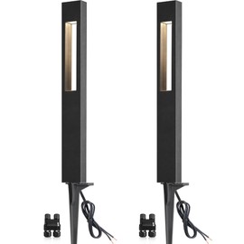 SUNVIE 3W Low Voltage Pathway Lights 3000K LED Landscape Lighting Wired 12V Waterproof Landscape Path Lights Low Voltage Landscape Lights for Yard Walkway Garden Backyard ETL Listed Cord, 2 Pack