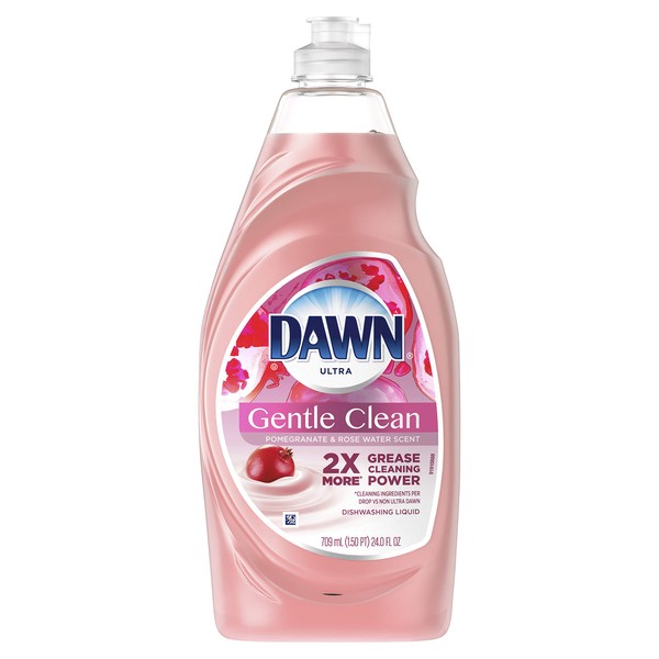 Dawn Ultra Gentle Clean Dishwashing Liquid Dish Soap, Pomegranate & Rose Water Scent, 24 fl oz