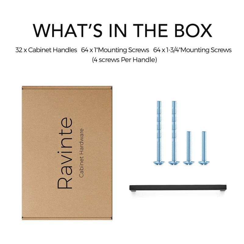 Ravinte 32 Pack 8-4/5 Inch Kitchen Square Cabinet Handles Matte