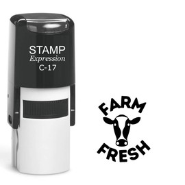 stampexpression - Farm Fresh Cow Head Self Inking Rubber Stamp - Black Ink (A-63423)
